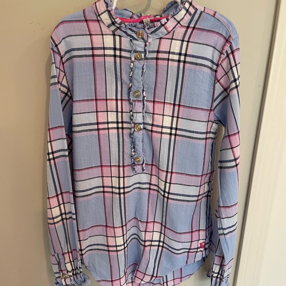 Joules girls Plaid shirt, size 9-10